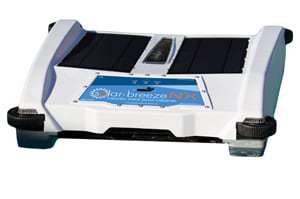 solar robot pool cleaner label showing